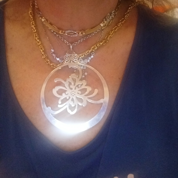 925 oversized pendant with chain (this is a choker necklace) - Picture 5 of 11